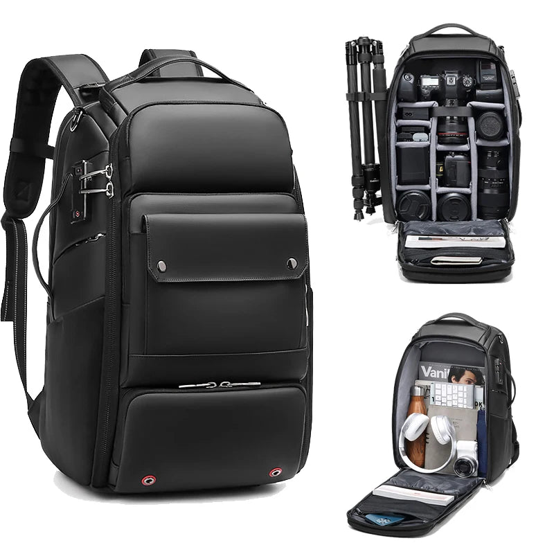 Men's Backpack Work Professional SLR Camera Bags for Canon Nikon Sony Fuji Waterproof Durable Large Capacity Travel Backpacks