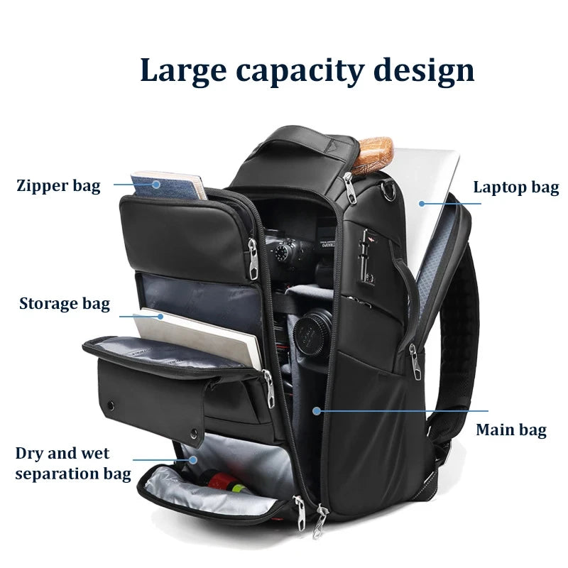 Men's Backpack Work Professional SLR Camera Bags for Canon Nikon Sony Fuji Waterproof Durable Large Capacity Travel Backpacks