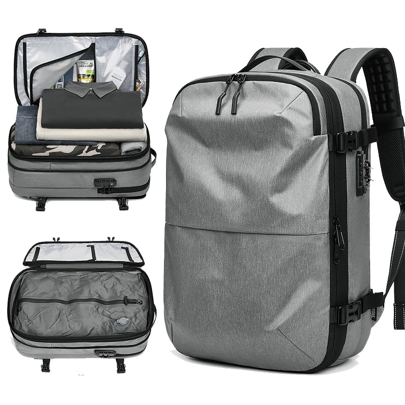 Men's Backpacks Airback Vacuum Travel Business Multifunction High Capacity Expandable Waterproof Fashion Backpack Anti Theft Bag