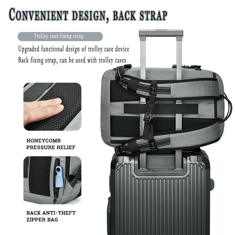 Men's Backpacks Airback Vacuum Travel Business Multifunction High Capacity Expandable Waterproof Fashion Backpack Anti Theft Bag