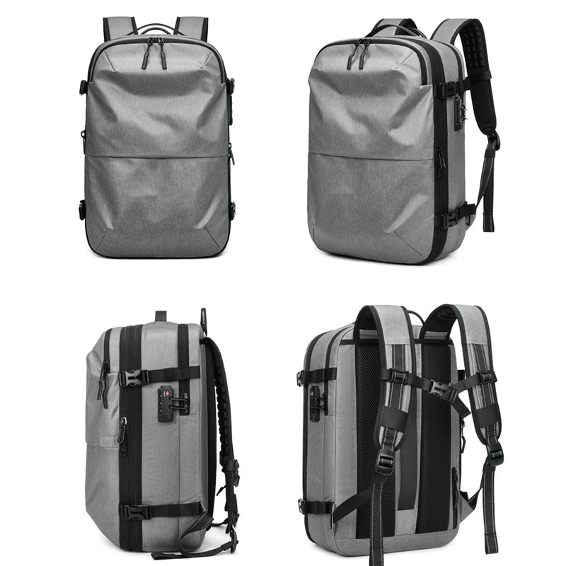 Men's Backpacks Airback Vacuum Travel Business Multifunction High Capacity Expandable Waterproof Fashion Backpack Anti Theft Bag