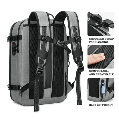Men's Backpacks Airback Vacuum Travel Business Multifunction High Capacity Expandable Waterproof Fashion Backpack Anti Theft Bag