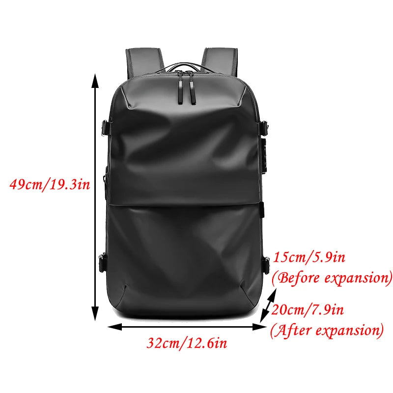 Men's Backpacks Airback Vacuum Travel Business Multifunction High Capacity Expandable Waterproof Fashion Backpack Anti Theft Bag