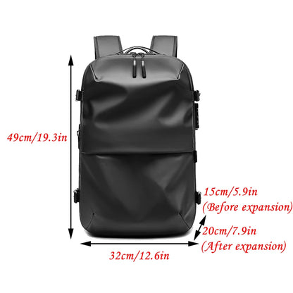 Men's Backpacks Airback Vacuum Travel Business Multifunction High Capacity Expandable Waterproof Fashion Backpack Anti Theft Bag