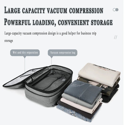 Men's Backpacks Airback Vacuum Travel Business Multifunction High Capacity Expandable Waterproof Fashion Backpack Anti Theft Bag