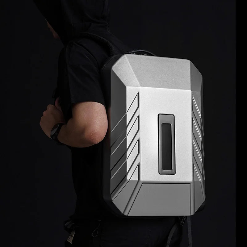 Men's Bag Business Backpack Men's PC Hard Shell Computer Bag LED Screen Men's Backpack 15.6 Inch Laptop Bag Password Anti-theft