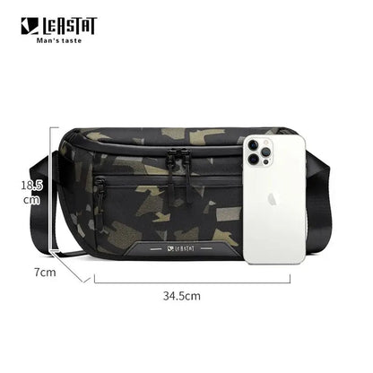 Men's Belt Bag Casual Waterproof Business Shoulder Bag Messenger Bag Nylon USB Charging Waist Bag Outdoor Sports Shoulder Bag