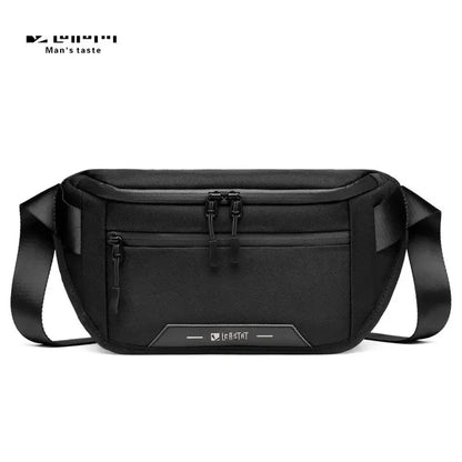 Men's Belt Bag Casual Waterproof Business Shoulder Bag Messenger Bag Nylon USB Charging Waist Bag Outdoor Sports Shoulder Bag
