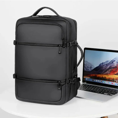 Men's Business Simple Large Capacity Short-distance Travel Backpack Leisure Fashion Computer Bag Portable USB Handbag