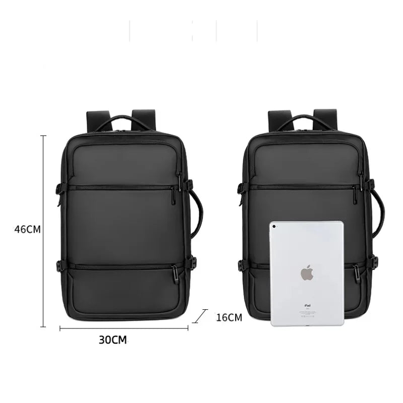 Men's Business Simple Large Capacity Short-distance Travel Backpack Leisure Fashion Computer Bag Portable USB Handbag