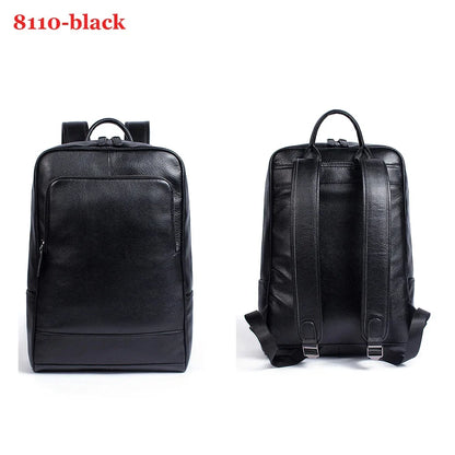 Men's Business Travel Backpack Genuine Leather 15 Inch Laptop Bag Teenagers School Back Pack Executive Notebook Mochila