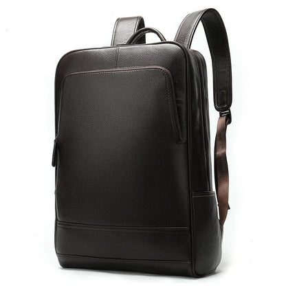 Men's Business Travel Backpack Genuine Leather 15 Inch Laptop Bag Teenagers School Back Pack Executive Notebook Mochila