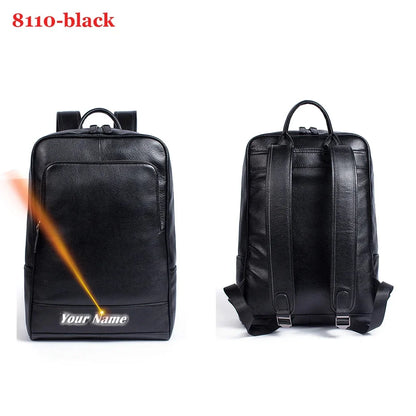 Men's Business Travel Backpack Genuine Leather 15 Inch Laptop Bag Teenagers School Back Pack Executive Notebook Mochila