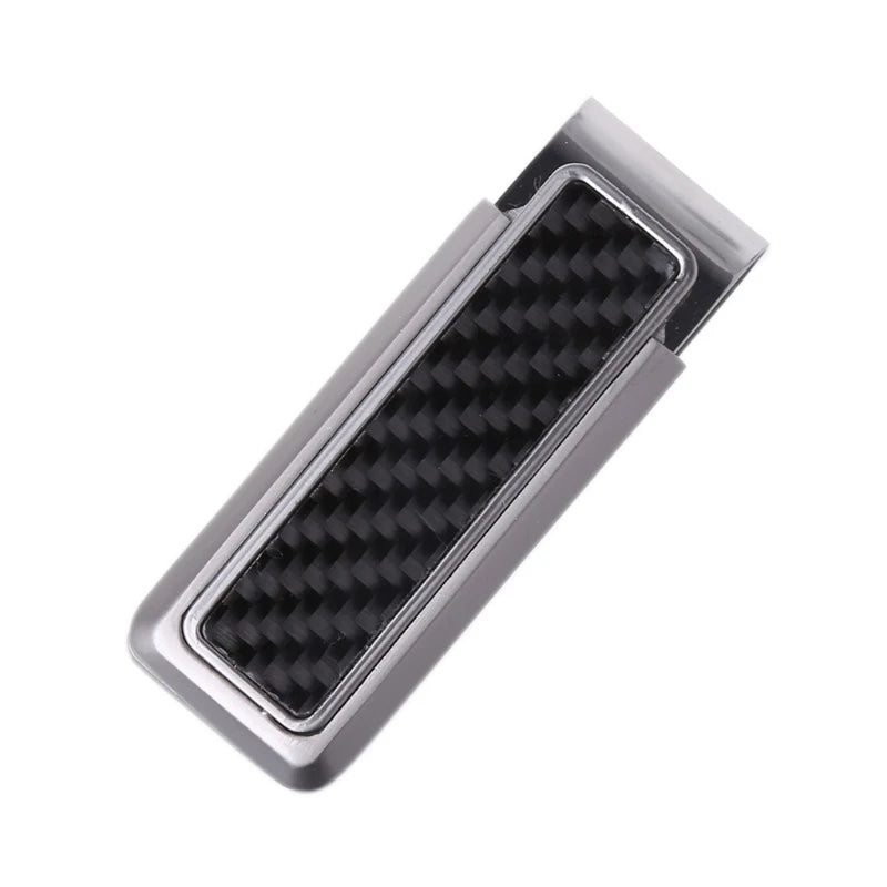 Men's Business Wallet Stainless Steel Carbon Fiber Money Clip Credit Card Holder