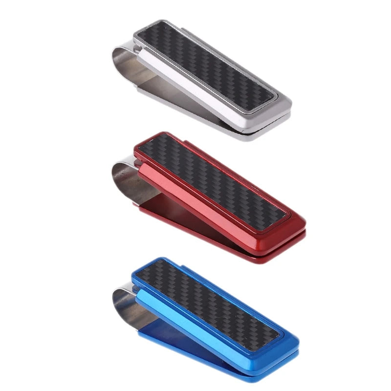 Men's Business Wallet Stainless Steel Carbon Fiber Money Clip Credit Card Holder