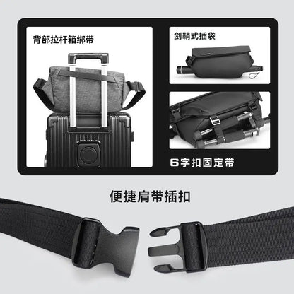 Men's Camera Crossbody Bag Waterproof Ipad Multifunctional Chest Bag Men's Personal Shoulder Bag Stand Messenger Bags