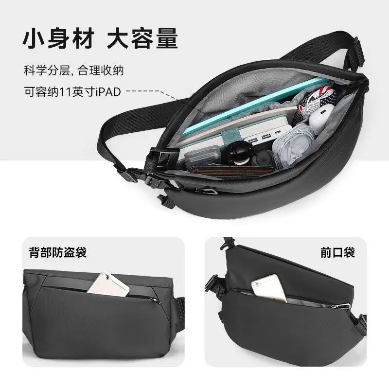 Men's Camera Crossbody Bag Waterproof Ipad Multifunctional Chest Bag Men's Personal Shoulder Bag Stand Messenger Bags