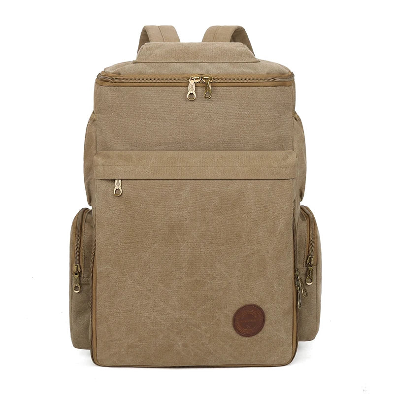 Men's Canvas Backpack Vintage School Bag High Quality Men's Travel Bags Large Capacity Knapsack Laptop Rucksack