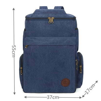 Men's Canvas Backpack Vintage School Bag High Quality Men's Travel Bags Large Capacity Knapsack Laptop Rucksack