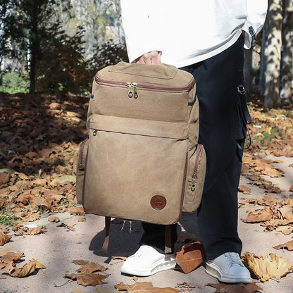 Men's Canvas Backpack Vintage School Bag High Quality Men's Travel Bags Large Capacity Knapsack Laptop Rucksack