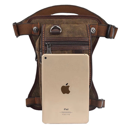 Men's Canvas Drop Leg Bag Waist Thigh Fanny Pack Belt Travel Messenger Shoulder Bag Male Multi-purpose Motorcycle Bags