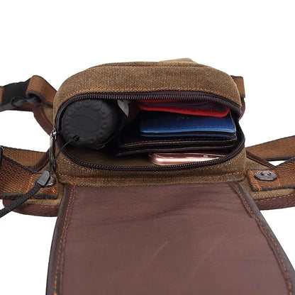 Men's Canvas Drop Leg Waist Thigh Fanny Pack Belt Travel Messenger Shoulder Male Multi-purpose Motorcycle Bags