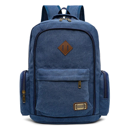 Men's Canvas Fashion Backpack Retro Casual Schoolbag Top-handle Multi Pocket And Large Capacity Outdoor Travel Backpack Tote Bag