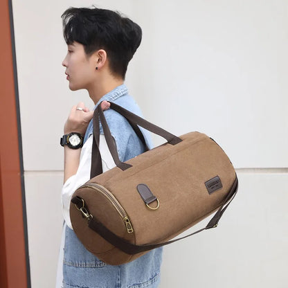 Men's Canvas Fashion Handbags High Quality Top-handle Casual Crossbody Bag Multi-function Man Large-capacity Travel Shoulder Bag