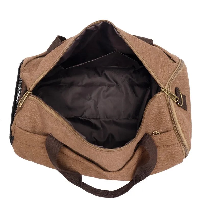 Men's Canvas Fashion Handbags High Quality Top-handle Casual Crossbody Bag Multi-function Man Large-capacity Travel Shoulder Bag