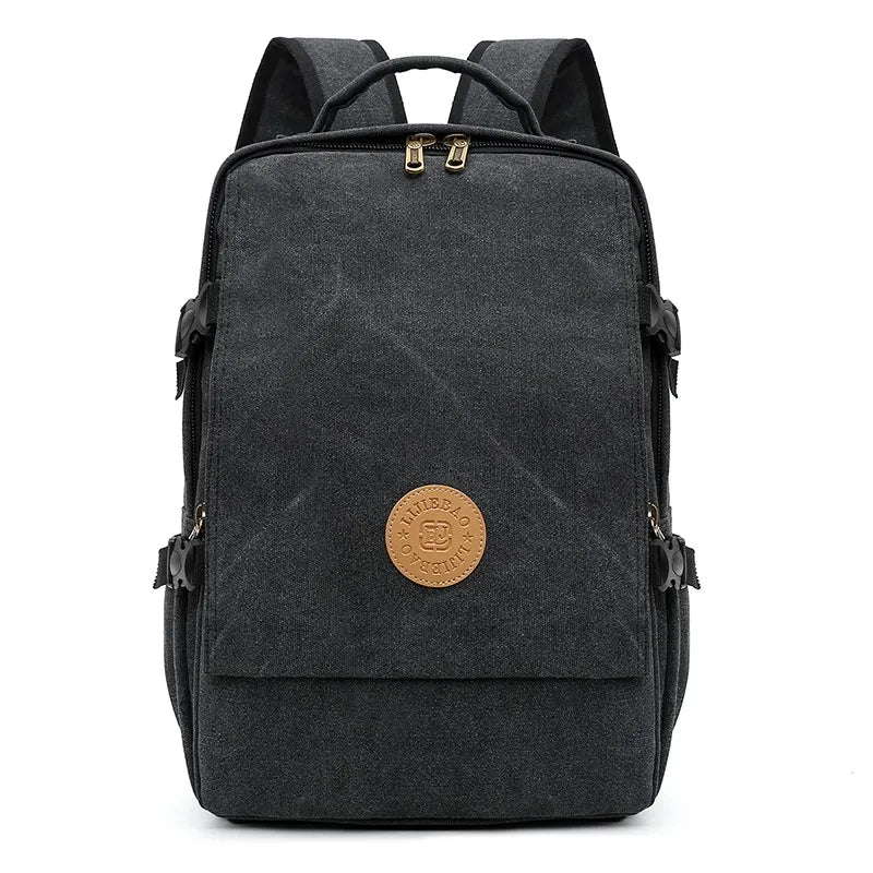 Men's Canvas Multi-Function Retro Backpack Shoulder Bag Multi Pocket And Large Capacity Men Travel Bagpack Trend School Backpack
