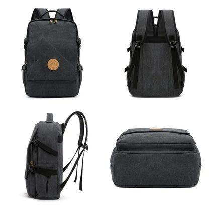 Men's Canvas Multi-Function Retro Backpack Shoulder Bag Multi Pocket And Large Capacity Men Travel Bagpack Trend School Backpack