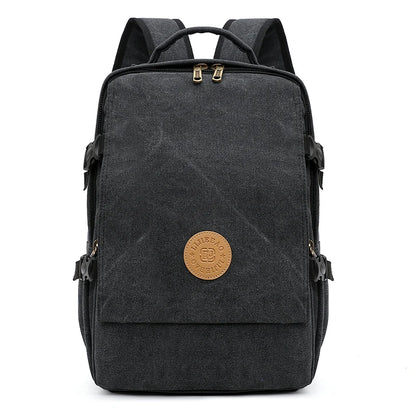 Men's Canvas Multi-Function Retro Backpack Shoulder Bag Multi Pocket And Large Capacity Men Travel Bagpack Trend School Backpack
