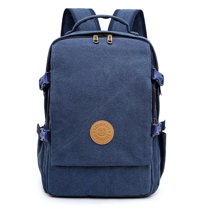 Men's Canvas Multi-Function Retro Backpack Shoulder Bag Multi Pocket And Large Capacity Men Travel Bagpack Trend School Backpack