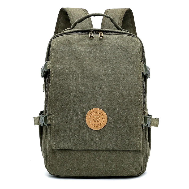 Men's Canvas Multi-Function Retro Backpack Shoulder Bag Multi Pocket And Large Capacity Men Travel Bagpack Trend School Backpack