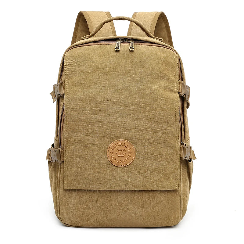 Men's Canvas Multi-Function Retro Backpack Shoulder Bag Multi Pocket And Large Capacity Men Travel Bagpack Trend School Backpack