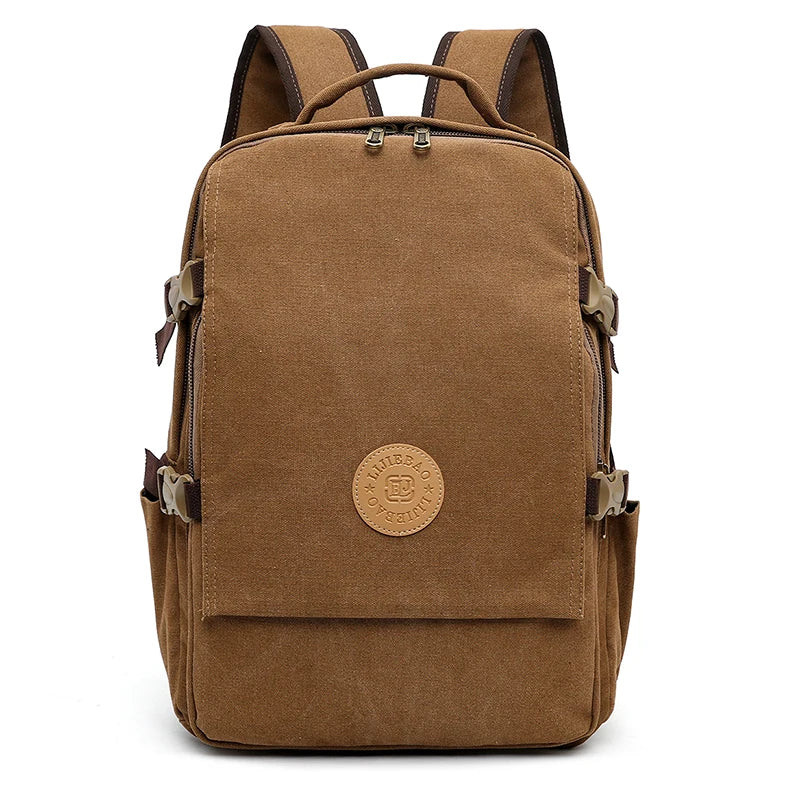 Men's Canvas Multi-Function Retro Backpack Shoulder Bag Multi Pocket And Large Capacity Men Travel Bagpack Trend School Backpack