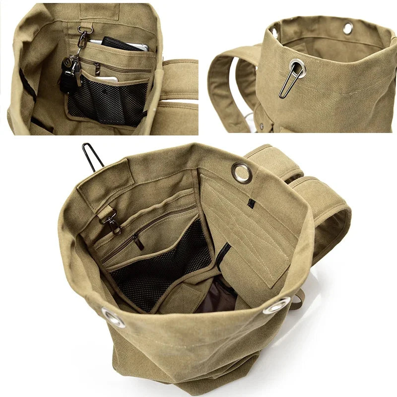 Men's Canvas Outdoor Climbing Travel Rucksack Sports Camping Hiking Backpack School Bag Pack For Male Female Women