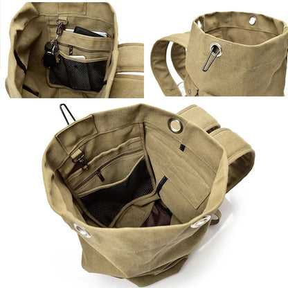 Men's Canvas Outdoor Climbing Travel Rucksack Sports Camping Hiking Backpack School Bag Pack For Male Female Women