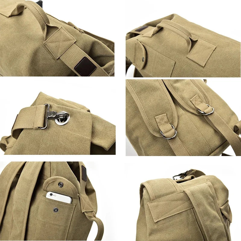 Men's Canvas Outdoor Climbing Travel Rucksack Sports Camping Hiking Backpack School Bag Pack For Male Female Women