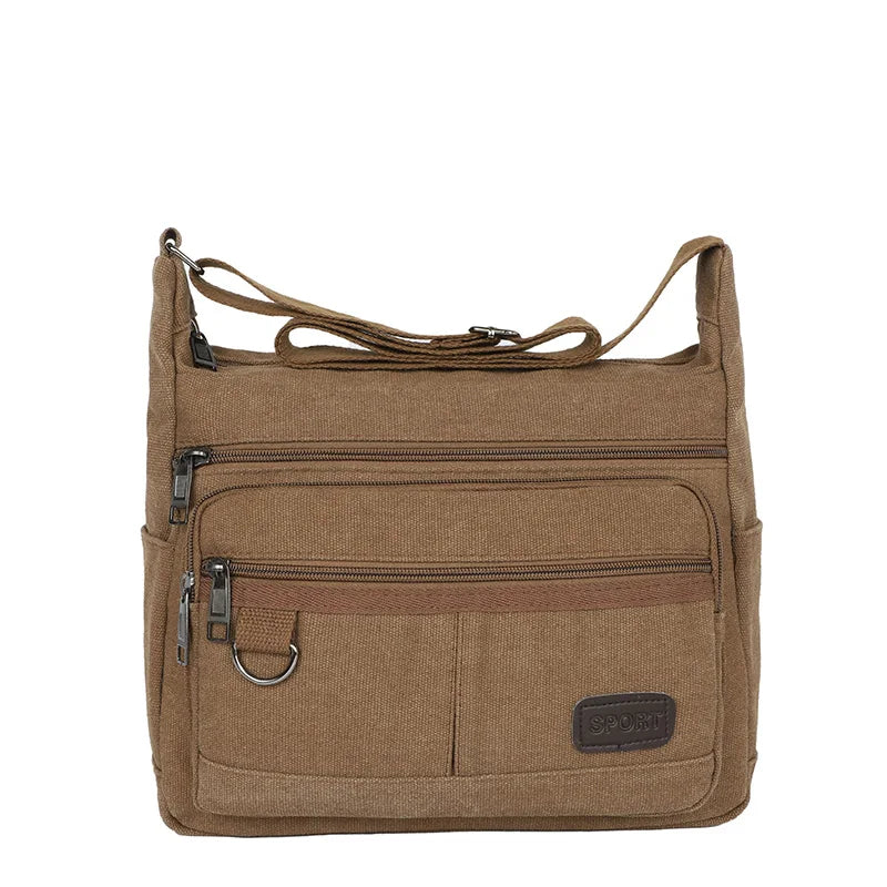 Men's Canvas Shoulder Bag Bag Casual Large Capacity Multi-pocket Handbag Messenger Bag Ladies Bolsa Feminina Sac Crossbody Bags