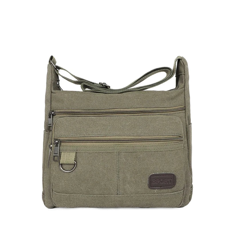 Men's Canvas Shoulder Bag Bag Casual Large Capacity Multi-pocket Handbag Messenger Bag Ladies Bolsa Feminina Sac Crossbody Bags