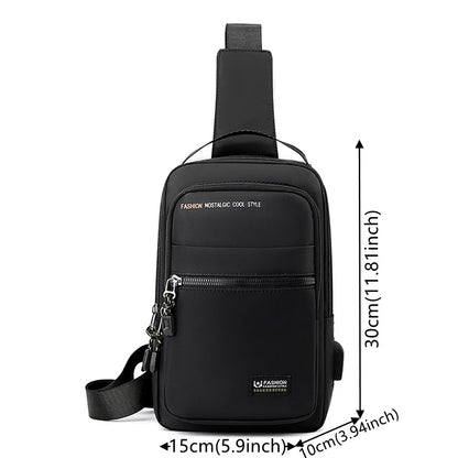 Men's Casual Versatile Nylon Chest Pack Large-capacity Waterproof Men Fashion Shoulder Bags Man Motion Chest Crossbody Bags