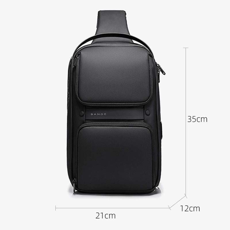 Men's Chest Bag Pack Casual Crossbody Bags Male USB Charging Shoulder Bag Oxford Messenger Bag Waterproof Large Capacity Bag