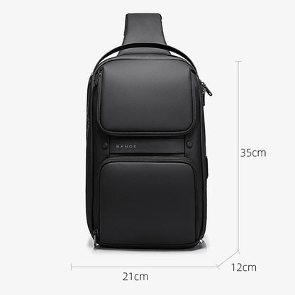 Men's Chest Bag Pack Casual Crossbody Bags Male USB Charging Shoulder Bag Oxford Messenger Bag Waterproof Large Capacity Bag