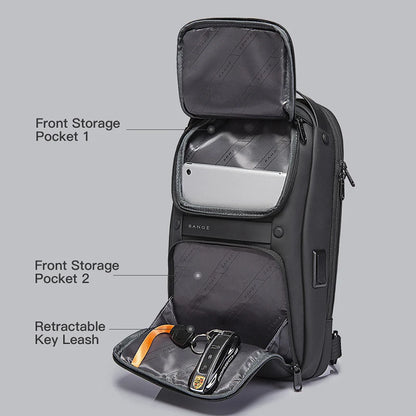 Men's Chest Bag Pack Casual Crossbody Bags Male USB Charging Shoulder Bag Oxford Messenger Bag Waterproof Large Capacity Bag