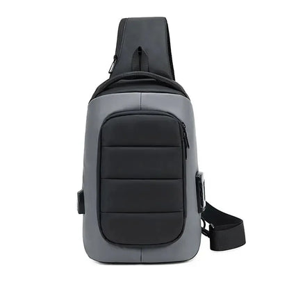 Men's Chest Bag with USB Charging Multifunctional Messenger Bag Shoulder Bag for IPad 9.7 Inch Crossbody Bag