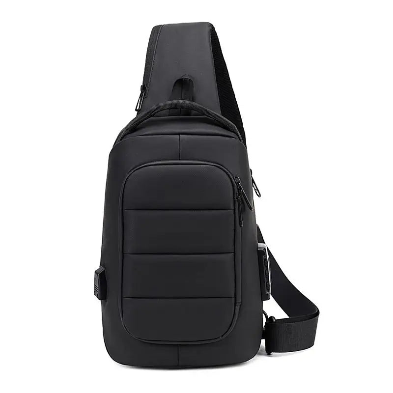 Men's Chest Bag with USB Charging Multifunctional Messenger Bag Shoulder Bag for IPad 9.7 Inch Crossbody Bag
