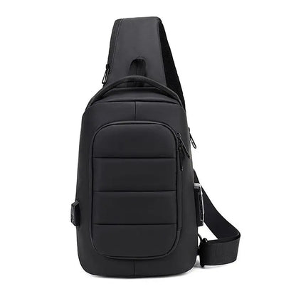 Men's Chest Bag with USB Charging Multifunctional Messenger Bag Shoulder Bag for IPad 9.7 Inch Crossbody Bag