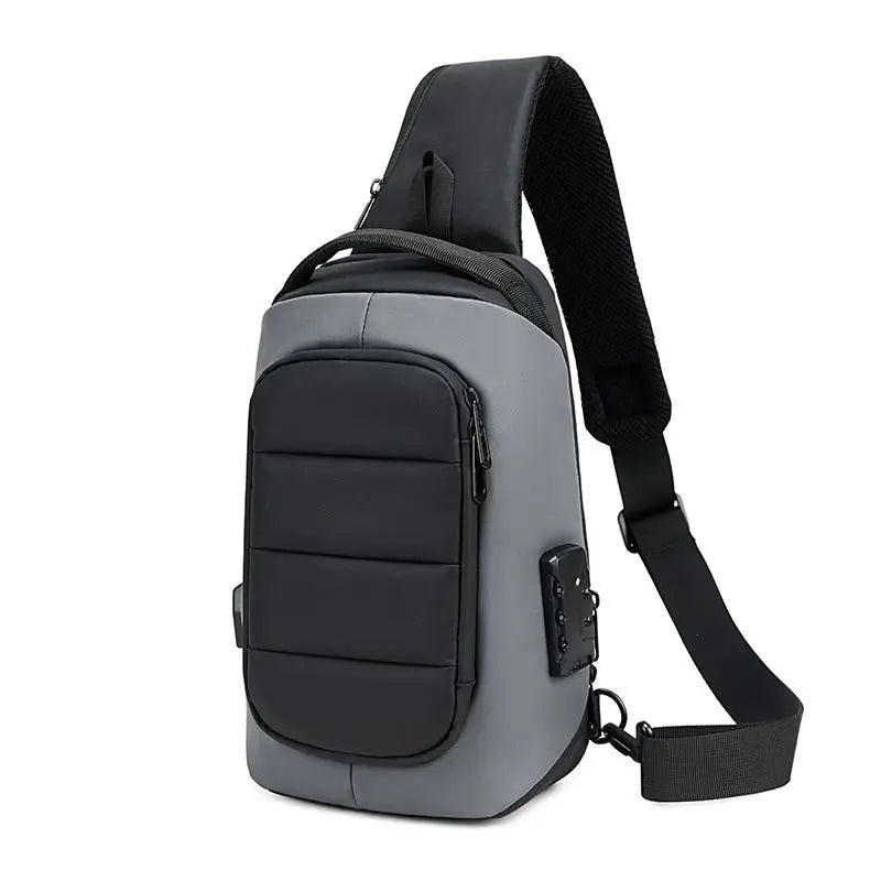 Men's Chest Bag with USB Charging Multifunctional Messenger Bag Shoulder Bag for IPad 9.7 Inch Crossbody Bag