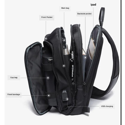 Men's Chest Pack Casual Crossbody Bags Male USB Charging Shoulder Bag Oxford Messenger Bag Waterproof Large Capacity Chest Bag